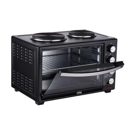 Winningstar 2 IN1 40Litres Baking Electric Oven Cooker With 2 Hot Plates- Black