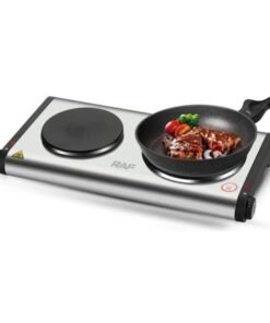 RAF Double Cooking Heater Electric Stove Cooking Hot Plate Electric Cook 2500w- Silver