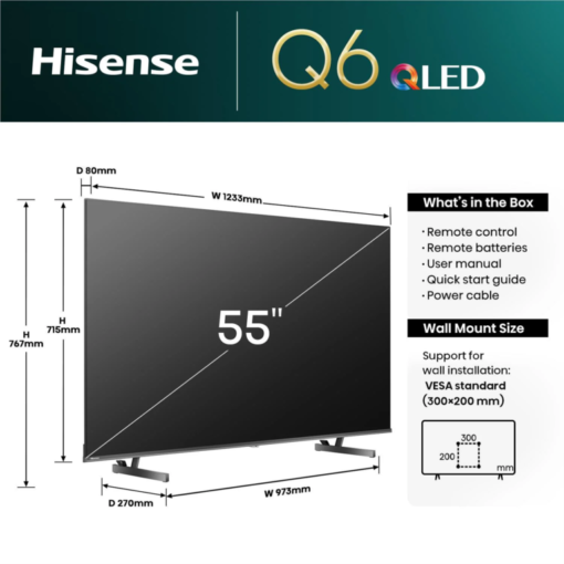 Hisense 55inch Q6 4K UHD QLED Smart TV - Image 4