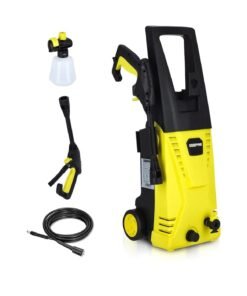 Geepas Electric Pressure Car Washer w/ Spray Gun, Hose, High/Low Pressure Nozzle, Soap Bottle, Rotary Knob, GCW19027