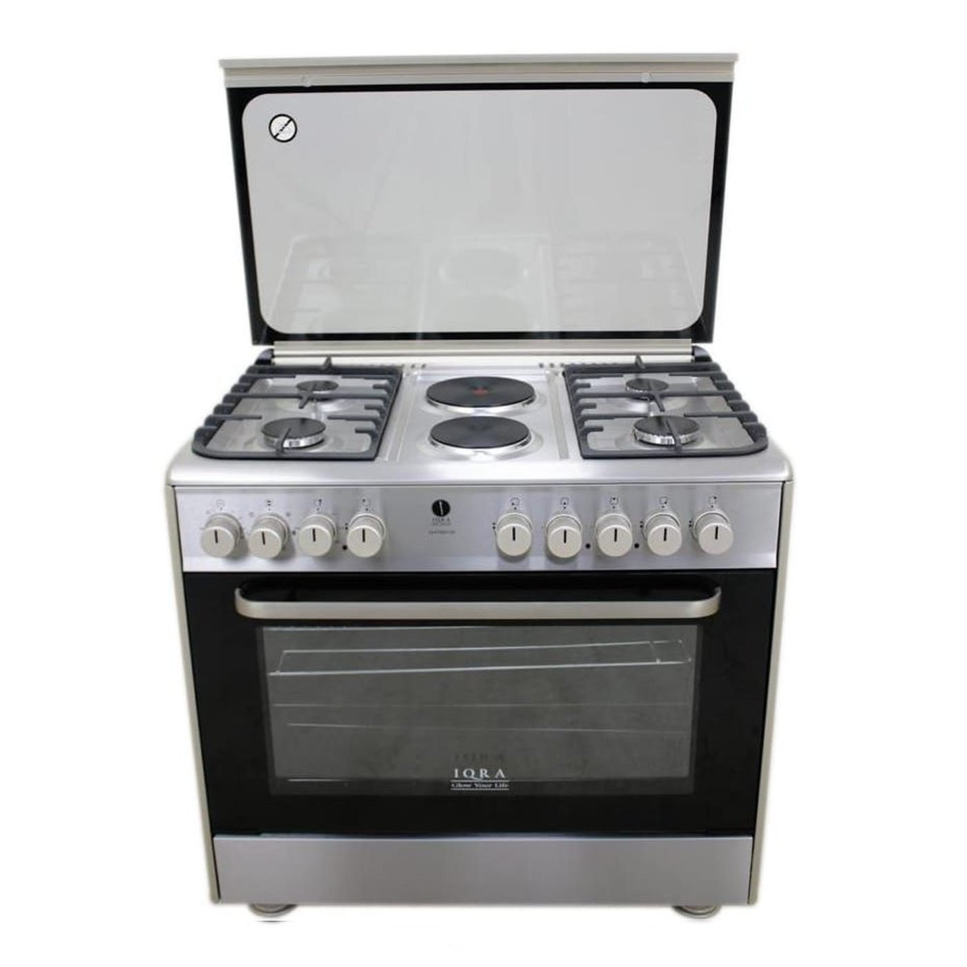 IQRA 90x60cm Cooker 4 Gas+ 2 Electric Plates Electric Oven | IQ-FC9221SS