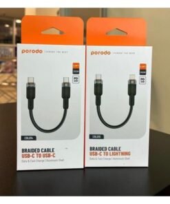 Porodo Braided Cable USB-C To Lightning PD 30W - Black