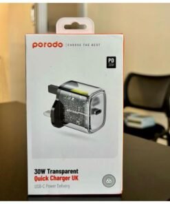 Porodo Transparent Quick Charger PD 30W UK - Black