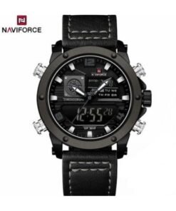 Naviforce Waterproof Dated Analog And Digital Watch - Black,Brown