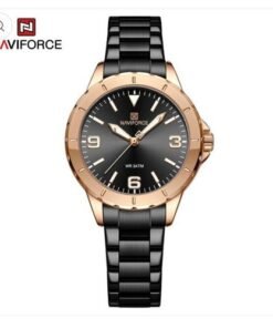Naviforce Men's Classic Analog Quartz Watch - Gold,Silver