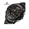 Naviforce NF9138S Men's Stainless Steel Quartz Digital Sport Watch - Black