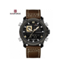Naviforce New Mens fashion Designer leather Strapped LED Display Watch - Brown,Black