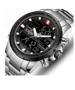 Naviforce Stainless Steel Waterproof Mens Watch - Silver,Black