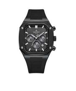 Naviforce Rubber Strapped Men's Office and Casual Designer Watch- Black