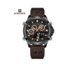 Naviforce Mens Fashion Dual Waterproof Watch - Brown