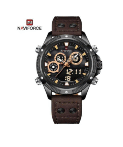 Naviforce Mens Fashion Dual Waterproof Watch - Brown