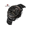 Naviforce Mens luxury Brand Waterproof Stainless Steel Watch - Black