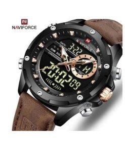 Naviforce Fashion Trendy Men's Office And Casual Watch - Brown Black