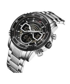 Naviforce Stainless Steel Waterproof Mens Watch - Silver,Black