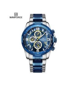Naviforce Chronograph Waterproof Stainless Dated Men's Watch -Blue,Silver