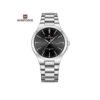 Naviforce Stainless Steel Waterproof Analog And Dated Men's Watch - Silver, Black