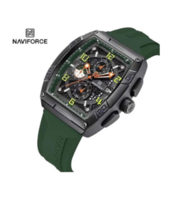 Naviforce Rubber Strapped Chronograph Dated Analog Watch - Green