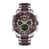 Naviforce Mens Office And Casual Dual Waterproof Watch - Silver, Brown