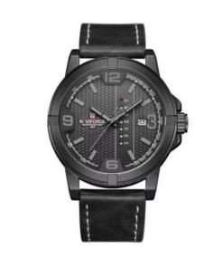 Naviforce Men's Leather Straps Watch-Black