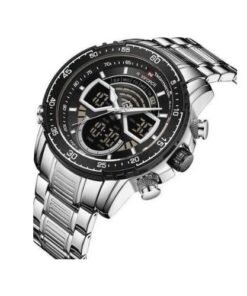 Naviforce Stainless Steel Waterproof Mens Watch - Silver,Black