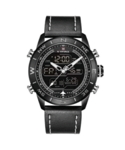 Naviforce Digital And Analog Luxury Dated Waterproof Watch - Black