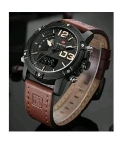 Naviforce Luxury Leather Strapped Chronograph Watch - Brown
