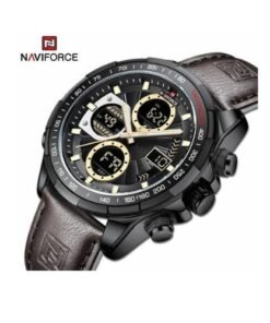 Naviforce Dual Led Analog Water Proof Watch - Black,Brown