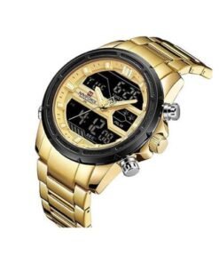 Naviforce Men's Stainless Steel Waterproof Watch - Gold