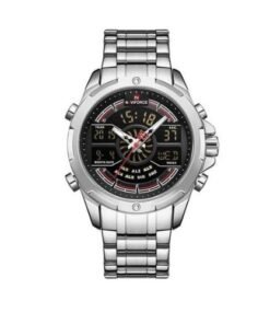 Naviforce Chronograph Analog Digital Wristwatch - Silver