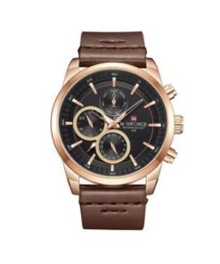 Naviforce NF9148 - Men's Designer Leather Strap Watch - Brown