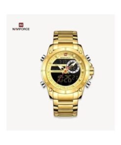 Naviforce Luxury Stainless Steel Wrist Watch-Gold
