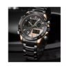 Naviforce Luxury Waterproof Digital And Analog Watch - Black