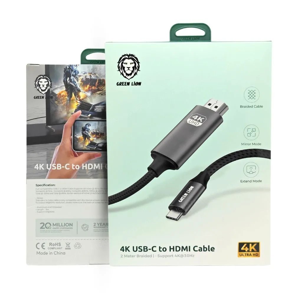 Green Lion 4K USB C to HDMI Cable 2metre