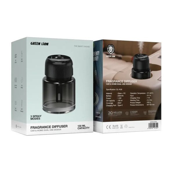 Green Lion Fragrance Air Diffuser for Home, Office and Car.