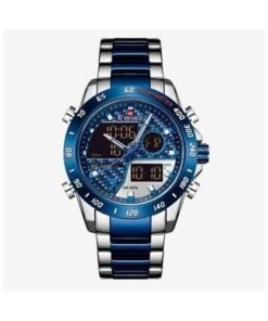 Naviforce Stainless Steel Dual Waterproof Watch _ Blue,Silver